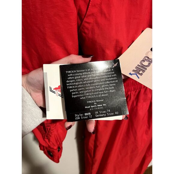 NWT Tyrolia Ski Wear by Head Women's Vintage One Piece Ski Suit Red Size 12 - Picture 7 of 12
